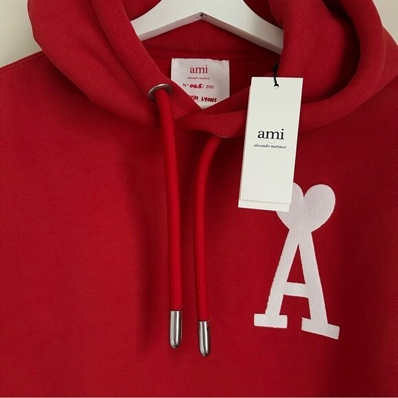 NWT Ami x kevin lyons red unisex hoodie XS Ami de Coeur Hoodie - Picture 6 of 7